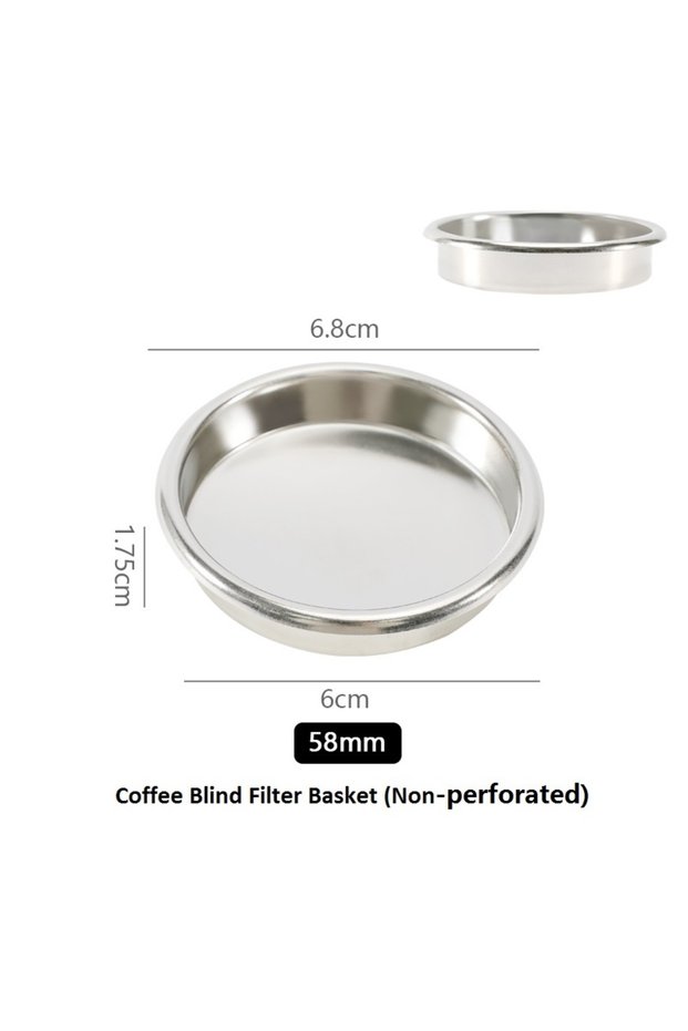 58mm Blind 304 Stainless Steel Universal Coffee Filter Baskets 51-58mm Single/Double Shot & Blind Fi