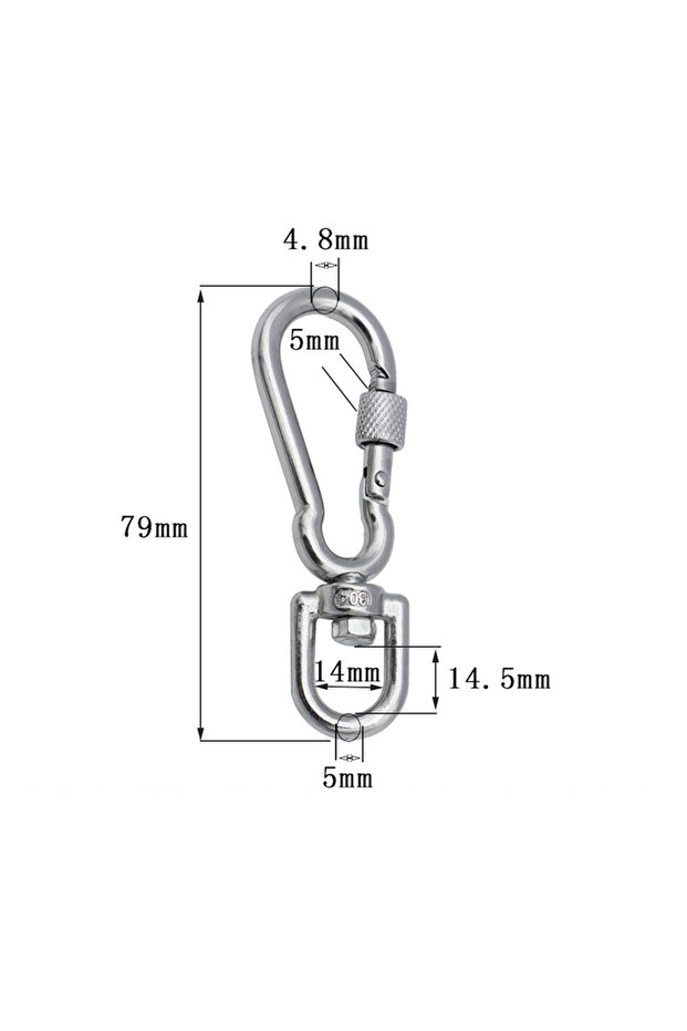 JETTING 5mm 1Pc Stainless Steel Swivel Snap Hooks Locking Dog Leash Buckle Quick Release Buckle Cara