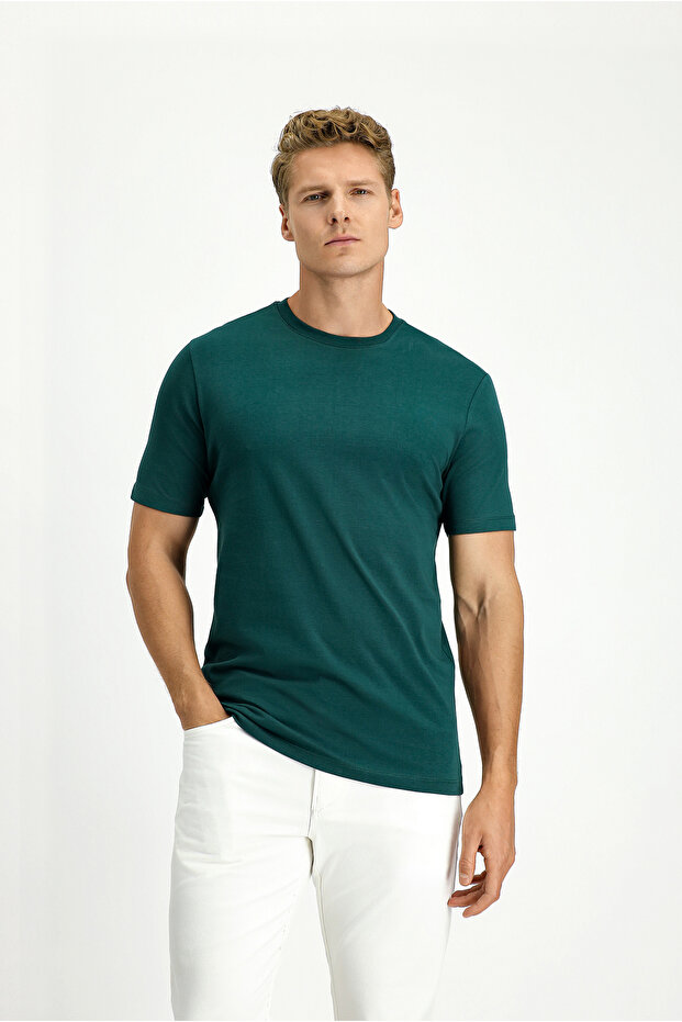Crew Neck Slim Fit 100% Cotton T-Shirt
