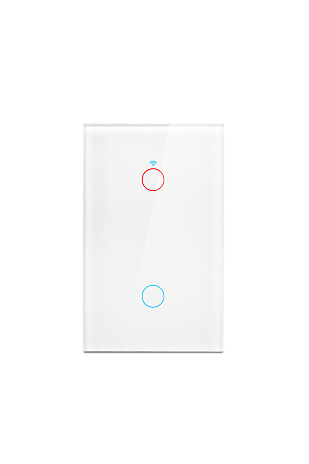 White 2 Gang Work with Tuya APP US WiFi Smart Wall Switch RF433 1/2/3/4 Gang No Neutral Wire LED Lig