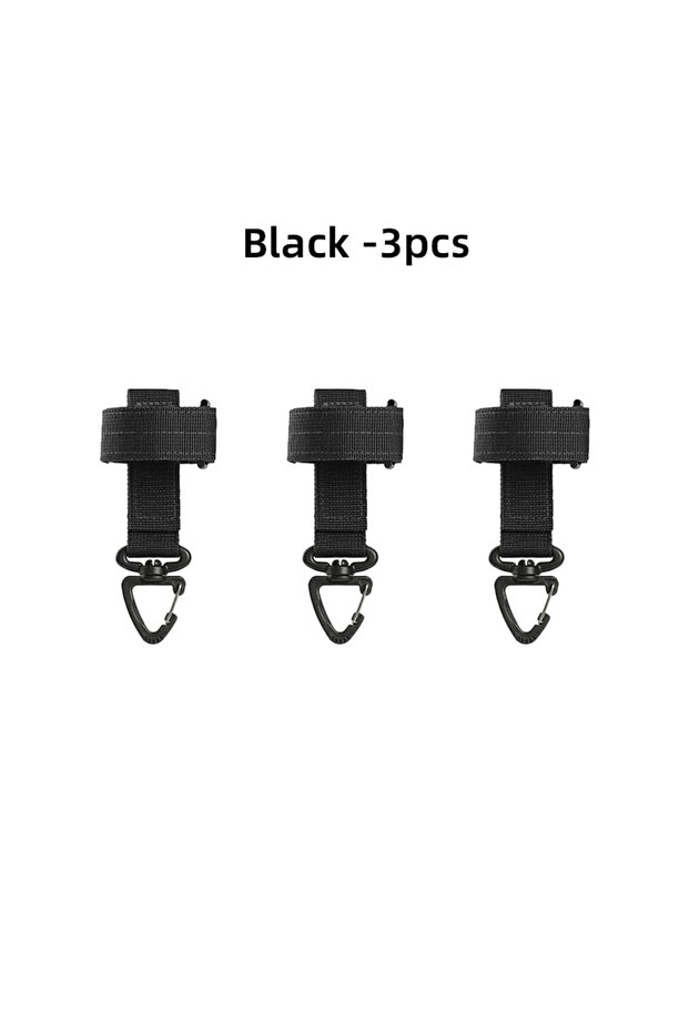 Black-3pcs 1/3/5pcs Outdoor Keychain Tactical Gear Clip Keeper Pouch Belt Keychain Webbing Gloves Ro