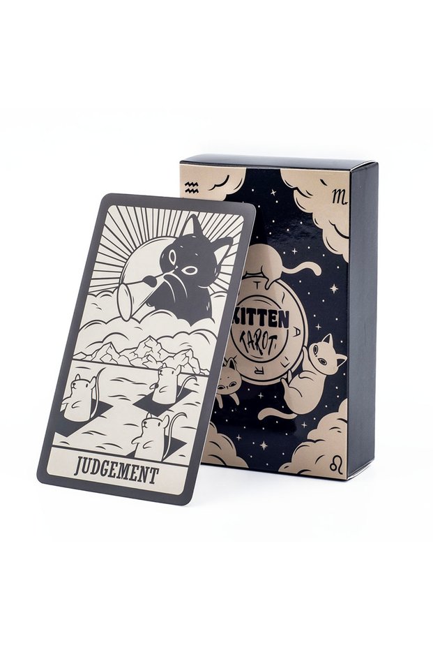 TK11K 78 Card Deck Kitten Tarot Oracle Card Fate Divination Leisure Entertainment Family Gatherings