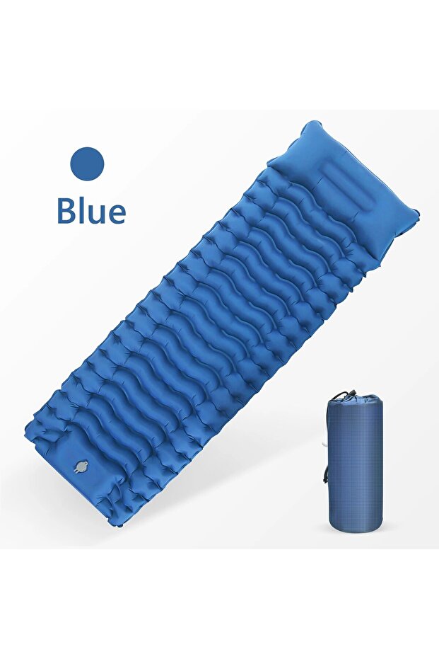 One Seat Blue WESTTUNE Outdoor Camping Inflatable Mattress Thicken Sleeping Pad with Built-in Pillow