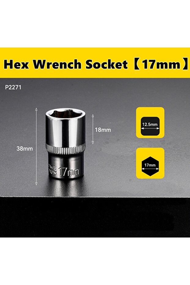 17mm 8-32mm 1/2" Square Drive Socket Bit Removal Tools for Wrench Socket Power Tool Accessories CRV