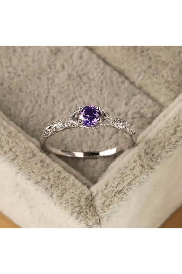 12 H401 Light Luxury Style Cubic Zirconia Women's Ring in Europe and America Simple Fashion Temperam