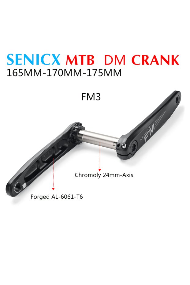 175mm FM3 CRANK SENICX MTB Mountain Bike Crankset Bicycle Crank 165mm 170mm 175mm Aluminum Alloy cr