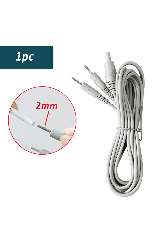 1pc wire 2 Ways TENS Electrode Lead Wires Cable For EMS Muscle Stimulator Massager Connection Electr