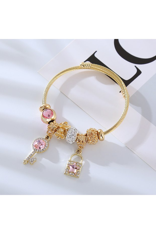 58-60mm ZT9050 1PC Fashion Women's Multi Element Accessory Plate Family Bracelet, Suitable for Daily
