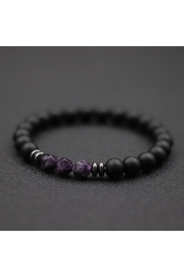 AmethystStone Fashion Mens Bracelet Black Onyx Stone Braclet Irregular Natural Tiger Eyes Sodalite B