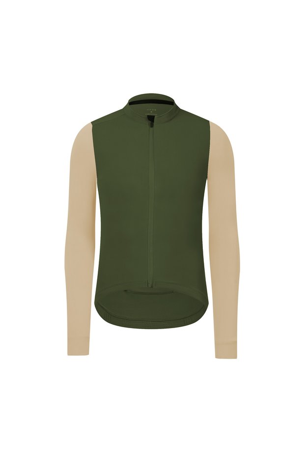 Asia-XXL Army Green-Khaki Rsantce 2024 Winter Thermal Fleece Cycling Jersey Top MTB Bike Outdoor Men