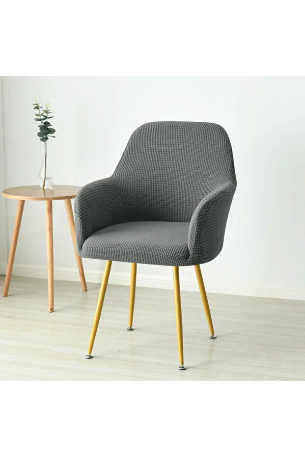 DarkGrey Chair cover 1PC Stretch Polar Fleece Chair Cover Elastic Solid Color High Armchair Slipcove
