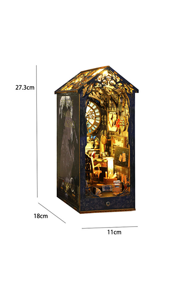 SL07-A Bookshelf Set Wooden Miniature Dollhouse Micro Assembly Building Model 3D Puzzle Bookshelf Ro