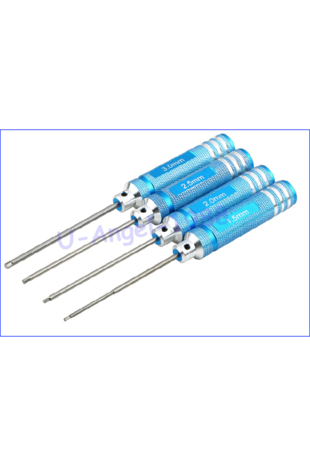 Blue RC Tools 4 pcs Hex Screw Driver Set Titanium Plating Hardened 1.5 2.0 2.5 3.0mm Screwdriver for