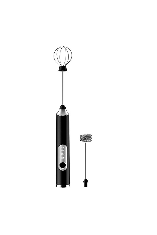 black TINSOL Electric Milk Frother Mini Handheld Wireless Powerful USB Rechargeable Convenience Cof