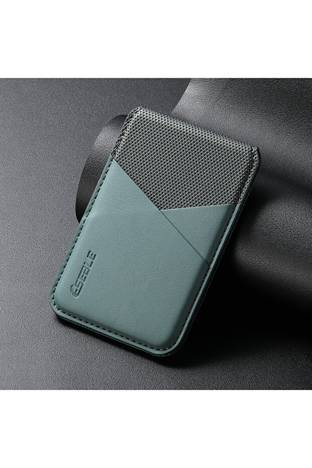 Green Luxury Business Leather Wallet Card Holder Bag For iPhone & Samsung Galaxy MagSafe Accessories