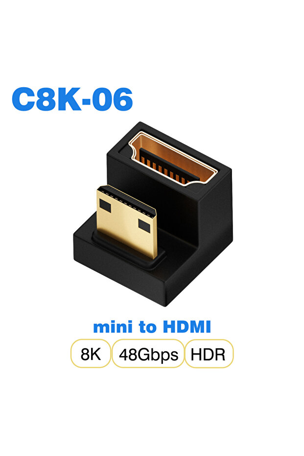 1 قطعة محول كابل HDMI2.1 من نوع C8K-06 ميني إلى HDMI من UGOURD، محول من ميني مايكرو HDMI إلى HDMI 2.1 بسرعة 48 جيجابت في الثانية