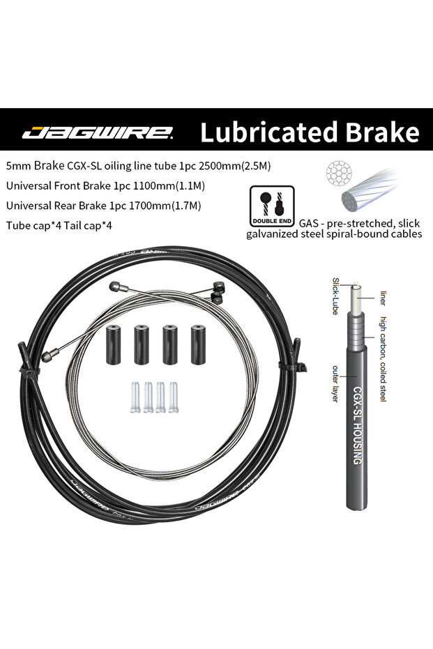5mm Brake Black 5mm MTB Road Bike Brake Oiled Derailleur Cable JAGWIRE Pipe Housing Set Lubricated B