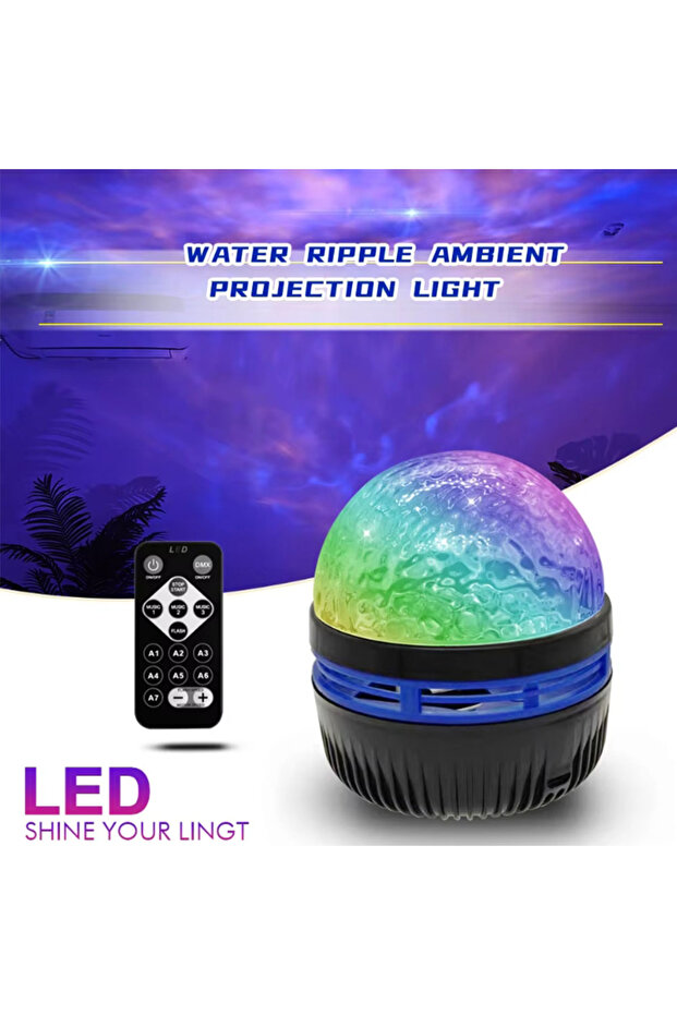Water wave Remote Projector RGB Star Projector USB Powered Remote Control Night Light Lamp for Birt