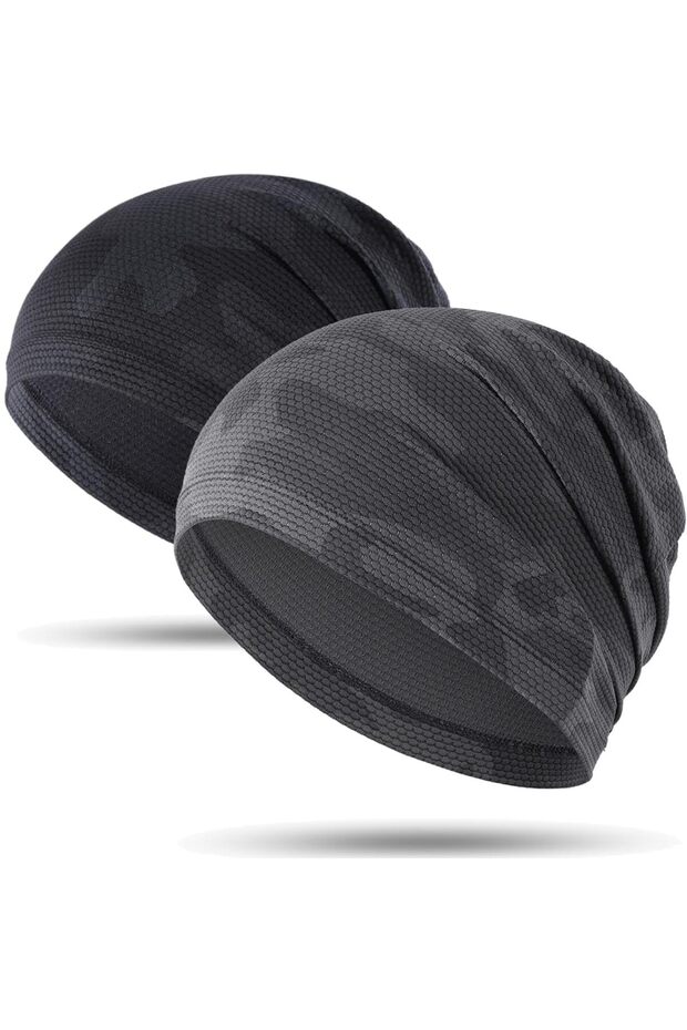 Camo black-Camo gray 2PCS Quick-drying Running Caps Summer Breathable Cool Sports Hats Outdoor Cycli