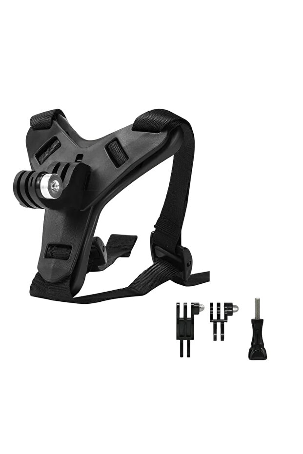 Black with mount Motorcycle Helmet Chin Strap Mount for GoPro Hero 13 12 11 10 9 8 DJI Osmo Insta360
