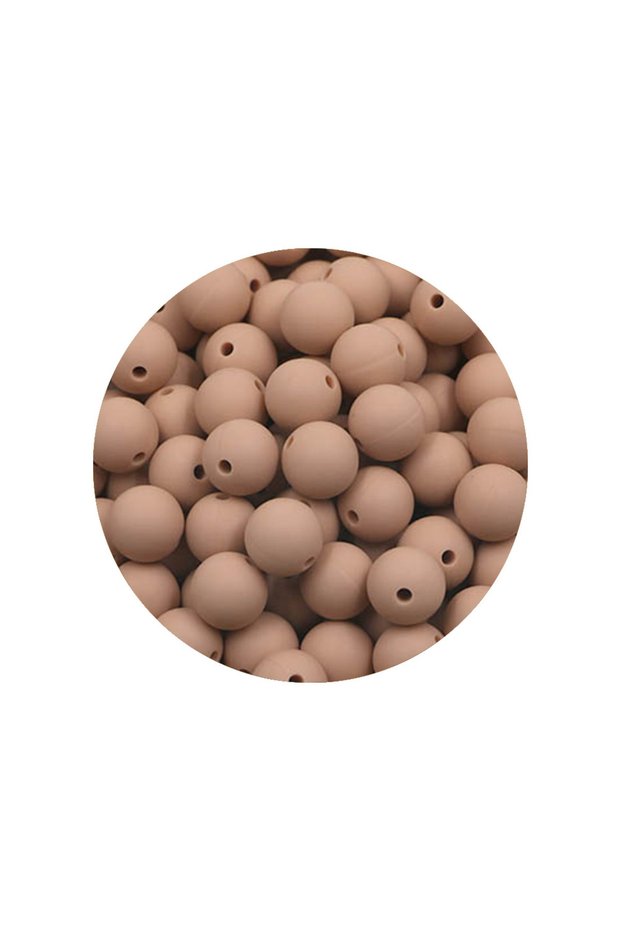 100pcs peach Kivoct 100Pcs 12MM Round Silicone Beads For Jewelry Making DIY Pacifier Chain Necklace