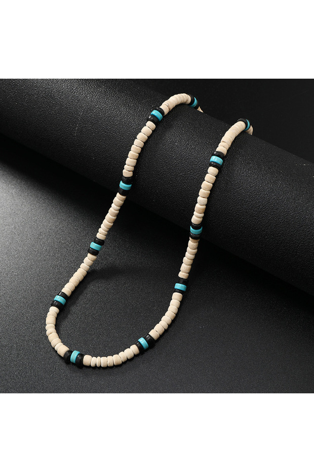 5 Necklace For Men New Vintage Coconut Shell Coconut Turquoise Necklace, Men's Surf Resort Necklace.