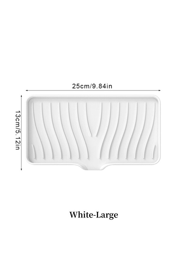 White Large 1-Pack Silicone Drain Soap Box Kitchen Bathroom Anti-slip Sink Tray Creative Washing Tab