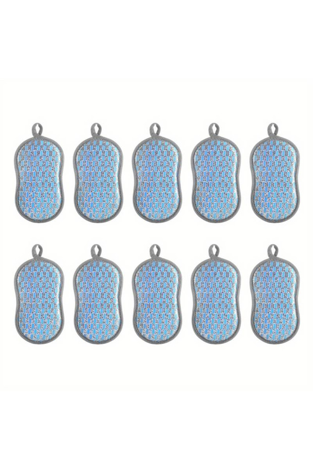 blue 10pcs Dish Cloths Sponge Multi Purpose Cleaning Sponge For Tableware Pans And Pots Dishwashing