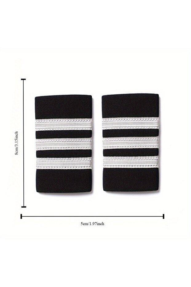 3Bar Silver 1 Pair Clothing Decor Epaulettes Professional Pilots Uniform Epaulets 4 Bars Shirts Craf