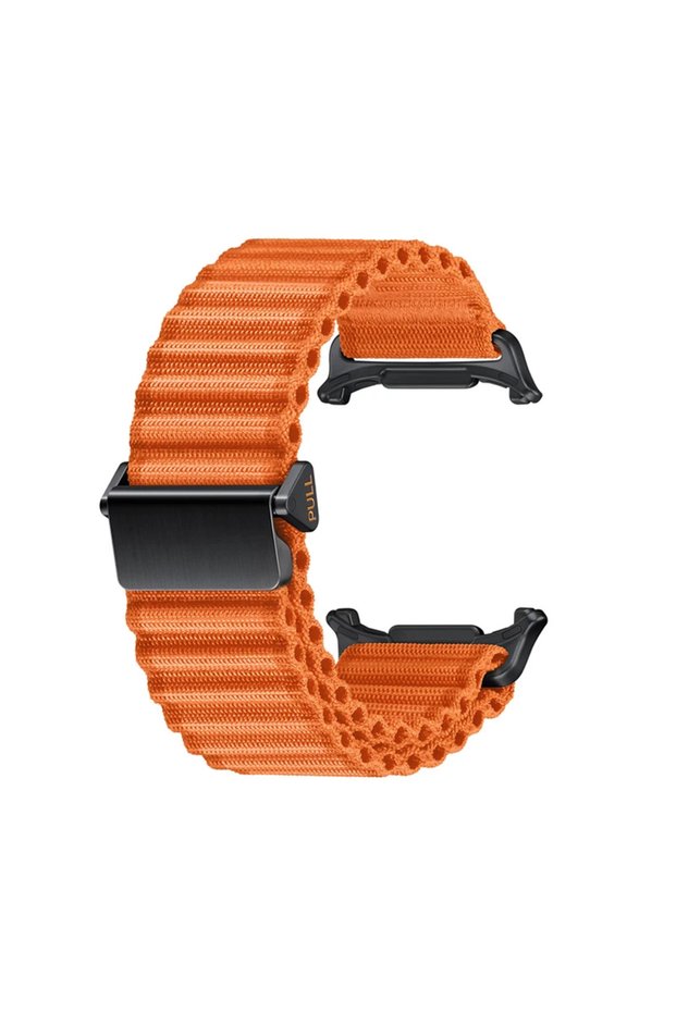 Galaxy Ultra 47mm black orange Nylon Loop Strap For Samsung Galaxy Watch 7 Ultra 47mm Sports Trail B