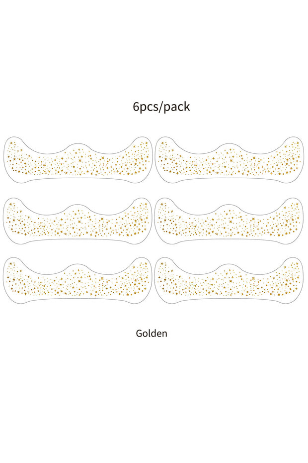 Gold-QBT-019 6pcs Fake Freckle Stickers for Women Waterproof Golden Silver Glitter Temporary Tattoos