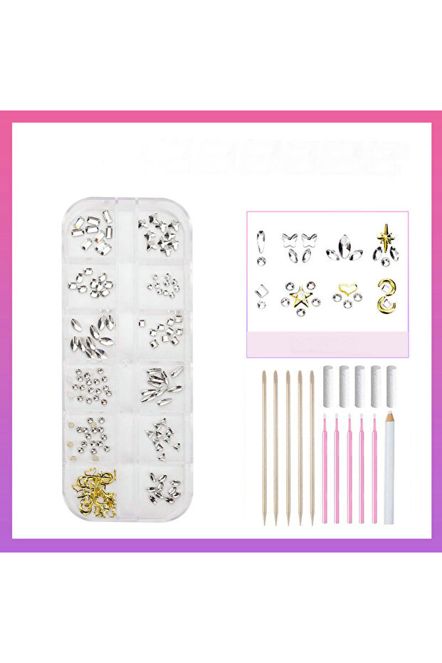 12 Grids crystal Professional Tooth Gem Kit DIY Crystals Jewelry Kit Fashionable Teeth Gems Kit for