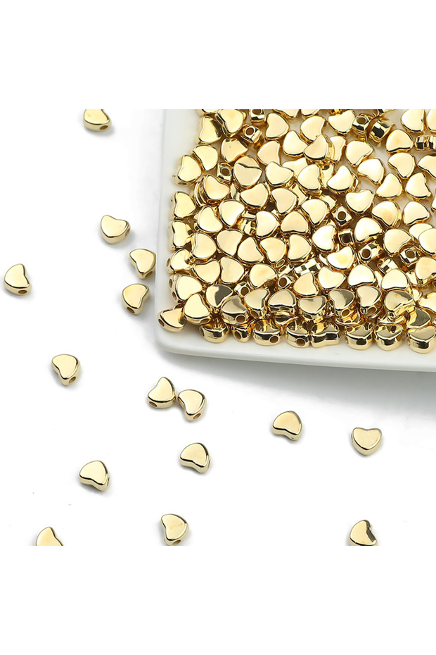 400pcs Love 6mm KC 100-400pcs Gold Color Beads 4mm 6mm CCB Cube Crown Heart Pendant Star Spacer Loos