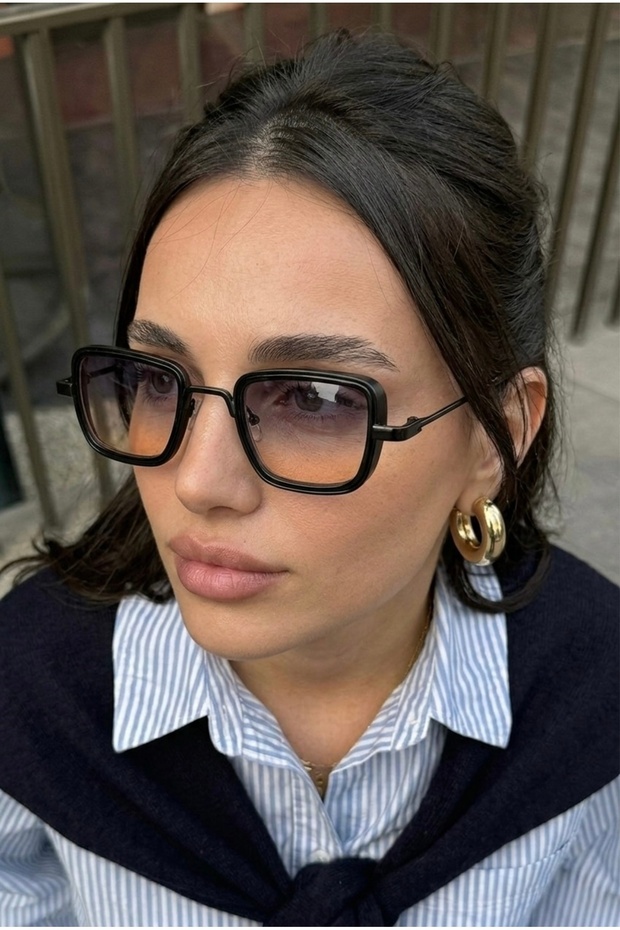 Square Unisex Black Sunglasses