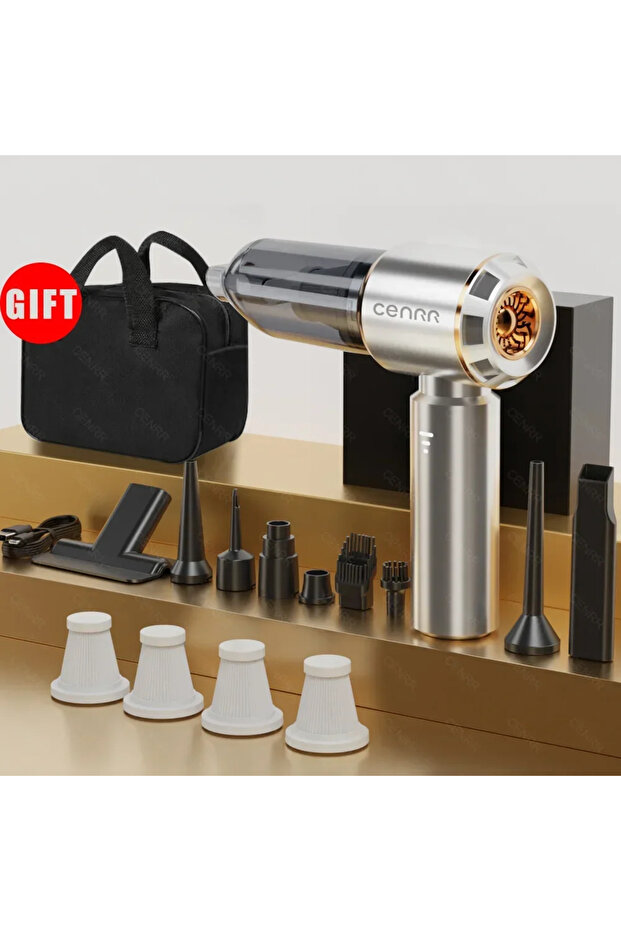 MAX Silver 4hepa CENRR 360000PA Car Vacuum Cleaner Strong Suction Cordless Wireless Cleaner Portable