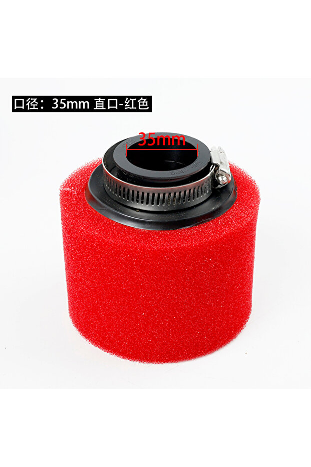 Red 35 straight Black and Red Foam Air Filter 35mm 38mm 42mm 45mm 48mm Sponge Cleaner Moped Scooter