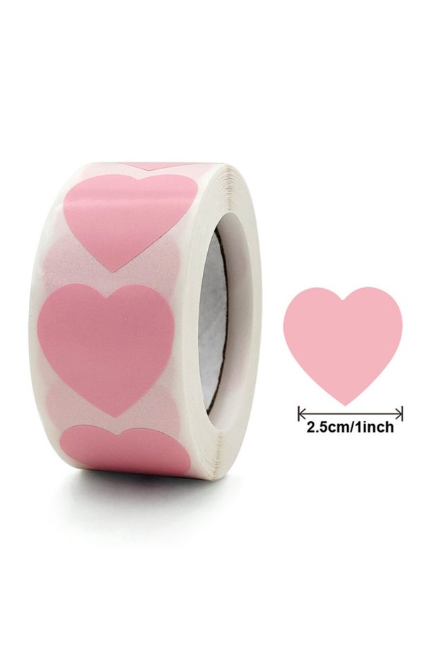 500 pcs pink heart 500Pcs/Roll Love Heart Shaped Sticker Seal Labels Birthday Party Gift Packaging C