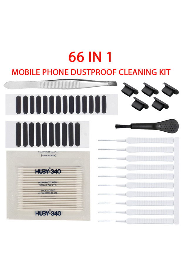 66PCS to Micro USB 66PCS Mobile Phone Speaker Charging Port Cleaning Set Dust Plug for iPhone 16 15