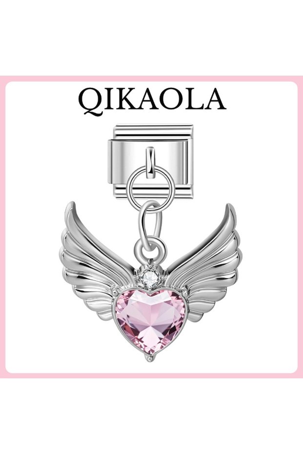 SS0722 1pc Adorable Pink Long Eared Rabbit Dangle Charms For 9mm Stainless Steel Bracelet Diy Jewelr