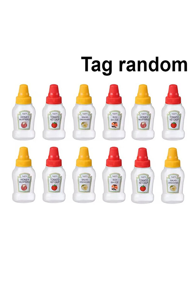 12PCS 4/8/12PCS Mini Condiment Squeeze Bottles Camping Kitchen Mini Condiment Squeeze Bottle Salad D