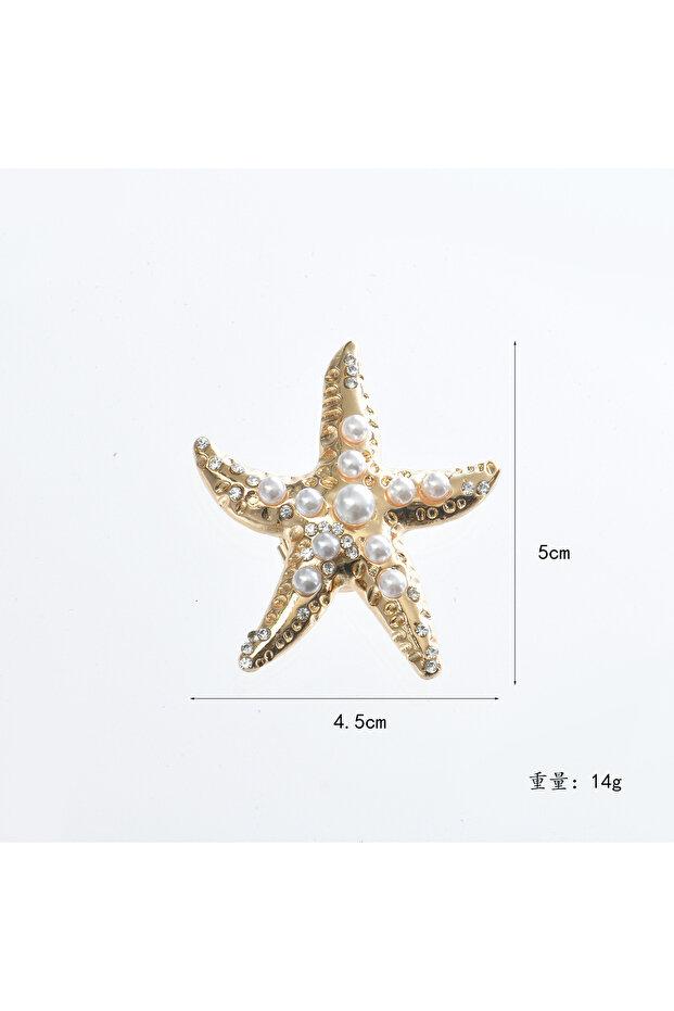 A 1 Piece Ocean Series Button Cover Cufflinks Golden Starfish Shell Button Cover Cufflinks for Blou.