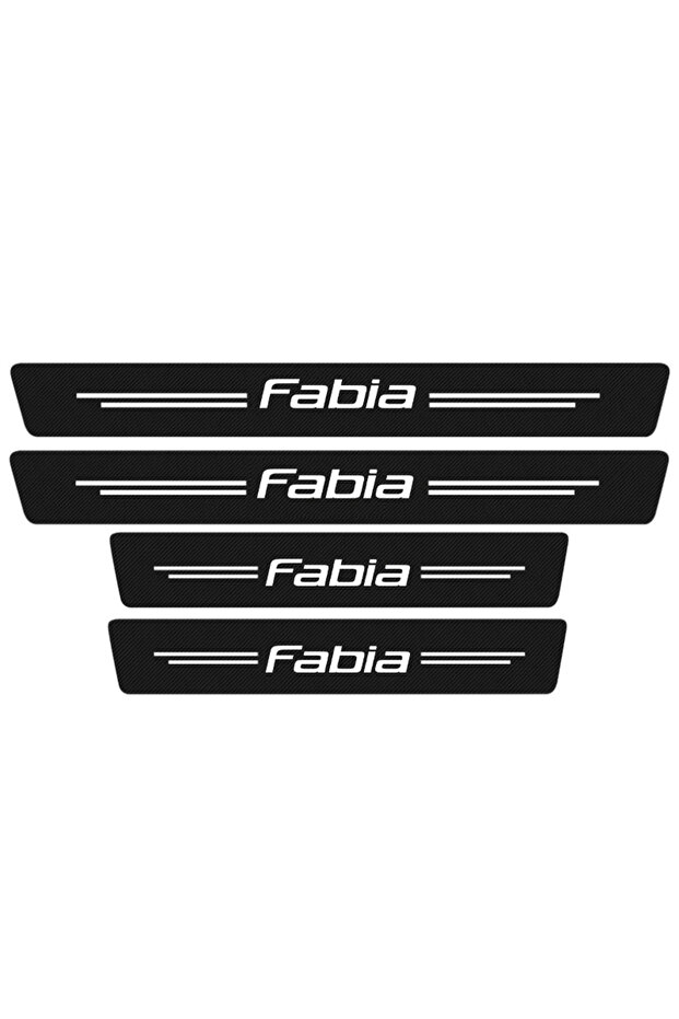 4PCS For FABIA 4pcs Car Door Sill Carbon Fiber Sticker Threshold Side Anti Scratch Waterproof Decal