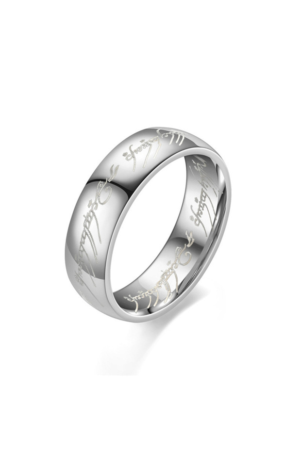 13 Silver 6MM Stainless Steel Laser Engraving Exquisite Couples Wedding Rings, Men And Women Fashion