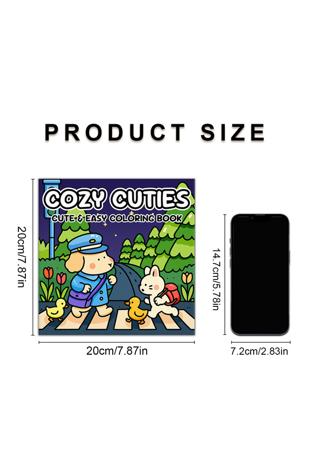 20x20cm 24pages COZY CUTIES Cute & Easy Patterns Coloring Book for Adults Cute Drawing Book Perfect