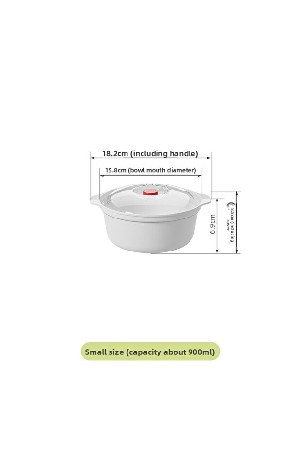 small 1pcs Microwavable Heating Bowl Plastic Food Grade BPA Free Cookware Kitchen Supplies Suitable