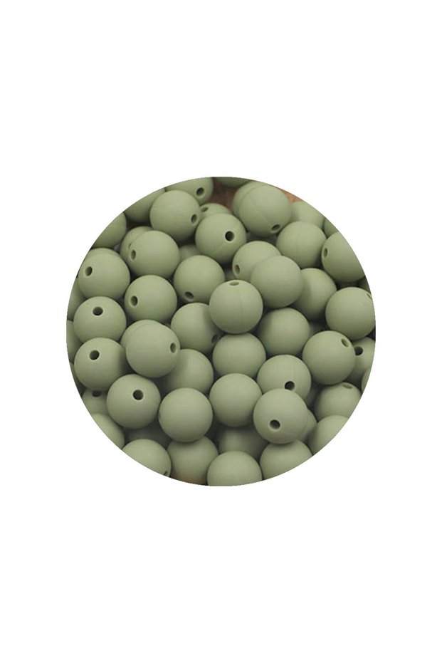 100pcs matcga green Kivoct 100Pcs 12MM Round Silicone Beads For Jewelry Making DIY Pacifier Chain N