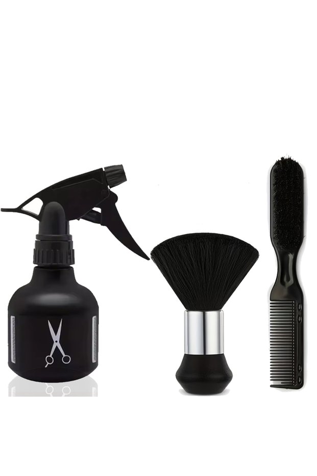 3pcs-D-150ML 3piece Salon Professional Haircut Kit with Spray Bottle Cleaning Brush for Barbers & Ho
