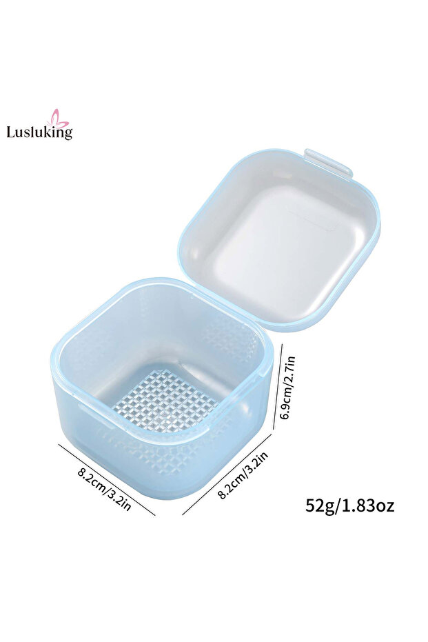 light blue Nail Drill Bits Disinfection Box Double Layer Filtration Cleaning Box Manicure Storage Ca