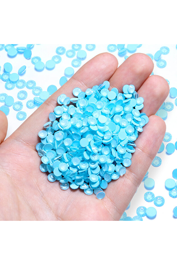 SS16-1440Pcs Neon Ice Blue SS6-SS30 Macaron Neon Glass Rhinestones Multi Size High Quality Flatbase