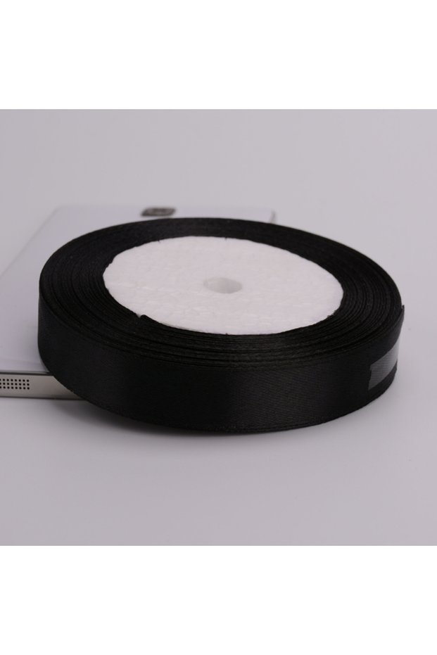 22 Meters Length 1.5cm Wide Black Single Face Satin Ribbon 6-10-12-15-20-25-40-50mm Gift Packaging T